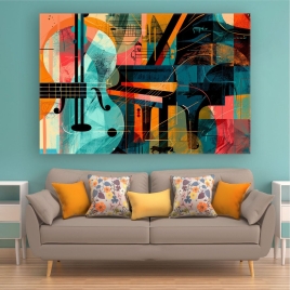 Soyut Enstrümanlar Kanvas Tablo - 
