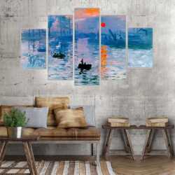 Soyut Gölde Gün Batımı Kanvas Tablo - 