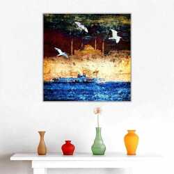 Soyut İstanbul Silieti Kanvas Tablo - 