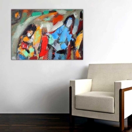 Soyut Kadın Silüetleri Tablosu - 