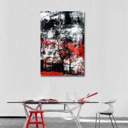 Soyut Pastel Renkler ve Ağaçlar Kanvas Tablo - 