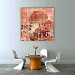 Soyut Pembe Gül Kanvas Tablo - 