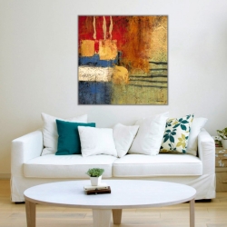 Soyut Renkler Kare Kanvas Tablo - 
