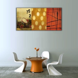 Soyut Renkler Panoramik Kanvas Tablo - 