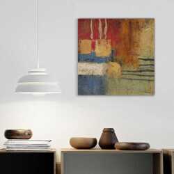 Soyut, Renkler, Şekiller Kare Tablo - 