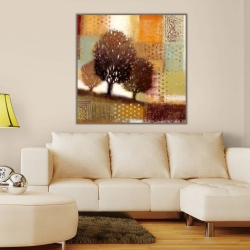 Soyut Renkler ve Ağaçlar Kanvas Tablo - 