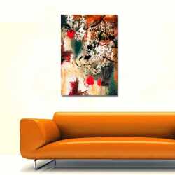 Soyut Renkler ve Çiçekler Kanvas Tablo - 