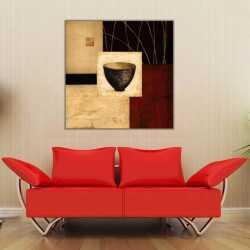 Soyut Renkler ve Kase Kanvas Tablo 1 - 