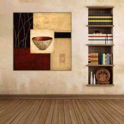 Soyut Renkler ve Kase Kanvas Tablo - 