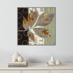 Soyut Renkler ve Yapraklar Kanvas Tablo - 