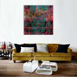 Soyut Soğuk Renkler Kanvas Tablo - 