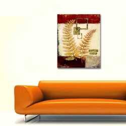 Soyut Üzerine Kurumuş Dallar Kanvas Tablo - 