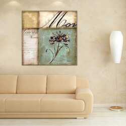 Soyut Yazılar ve Kuru Dallar Kanvas Tablo - 