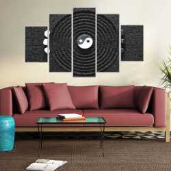Spiral İçinde Ying Yang Kanvas Tablo - 