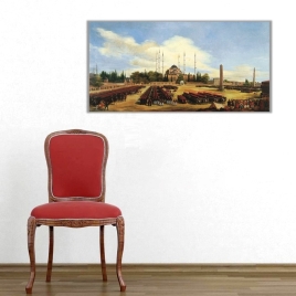 Sultanahmet Camii Önünde Osmanlı Muhafız Alayı Panoramik Kanvas Tablo - 