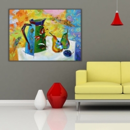 Sürahi ve Bardaklar Kanvas Tablo - 