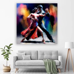 Tango Yapan Çift Kanvas Tablo - 