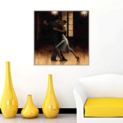 Tango Yapan Çift Kare Kanvas Tablo - 