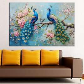 Tavus Kuşu Kanvas Tablo - 