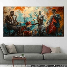 Tekrar Caz Müzisyenler Kanvas Tablo - 