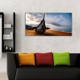 Terk Edilmiş Sandal Panoramik Kanvas Tablo - 