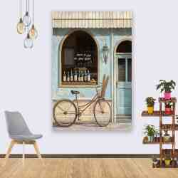 The Bycle on the Coffe Kanvas Tablo - 1
