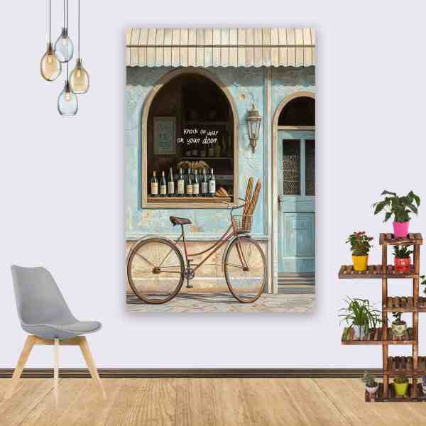 The Bycle on the Coffe Kanvas Tablo - 1