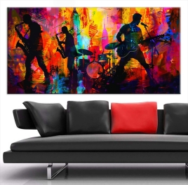 Classic Music Night Oil Paint Kanvas Tablo - 