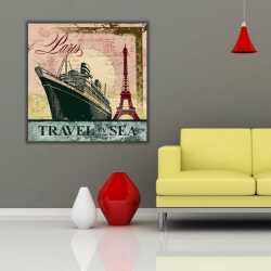 Travel by Sea Paris Kanvas Tablo - 
