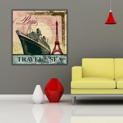 Travel by Sea Paris Kanvas Tablo