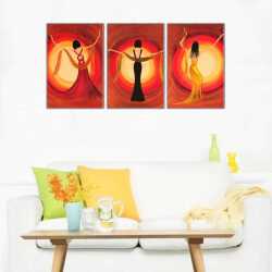 Üç Kadın Parçalı Kanvas Tablo - 