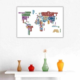 Ülke İsimleriyle Dünya Haritası Tablosu - 