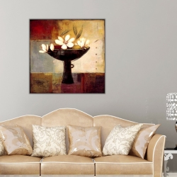 Vazoda Beyaz Çiçek Kanvas Tablo - 