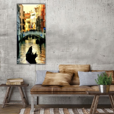 Venedik Sokakları Dikey Panoramik Kanvas Tablo