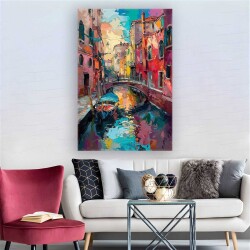 Venedik Sokakları Kanvas Tablo - 
