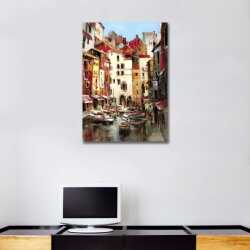 Venedik Sokakları Yağlı Boya Kanvas Tablo - 