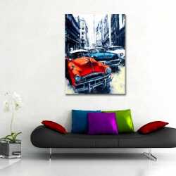 Vintage Arabalar1 Kanvas Tablo - 