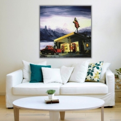 Vintage Benzin İstasyonu Kanvas Tablo - 