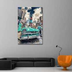 Vintage Otomobil Kanvas Tablo - 