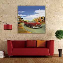Vintage Retro Araba Kanvas Tablo - 