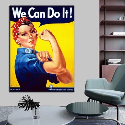 We Can Do It - Kadının Gücü Kanvas Tablo - 