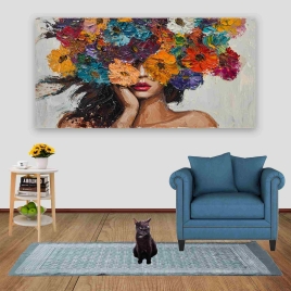 Women And Flowers Kanvas Tablo - 1