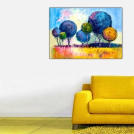 Yağlı Boya Ağaçlar ve Doğa Tablosu - 