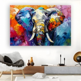 Yağlı Boya Fil Kanvas Tablo - 