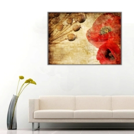 Yağlı Boya Gelincik Çiçekleri Kanvas Tablo - 