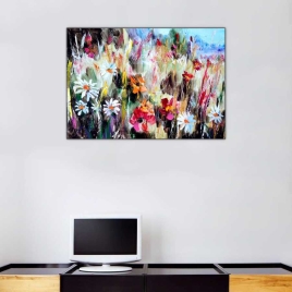 Yağlı Boya Kır Çiçekleri Tablosu - 