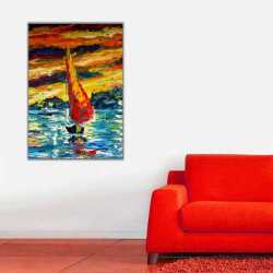 Yağlı Boya Yelkenli Kanvas Tablo 1 - 