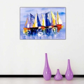 Yağlı Boya Yelkenliler Tablosu - 