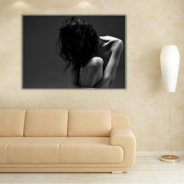 Siyah Beyaz Kadın Kanvas Tablo - 
