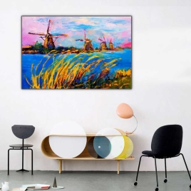 Yeldeğirmenleri ve Doğa Tablosu - 